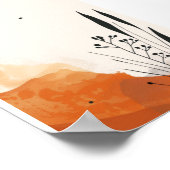 Minimalist Orange Botanisches Boho Poster (Ecke)