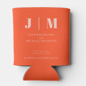 Minimalist Orange Pink Drink Wedding Dosenkühler (Rückseite)