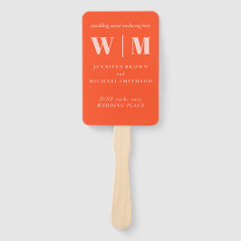 Minimalist Orange Pink Simple Drink Wedding celeb Fächer