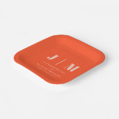 Minimalist Orange Pink Simple Eating Wedding Pappteller (Gewinkelt)