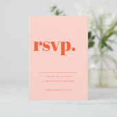 Minimalist Orange Pink  Simple Kindly Reply RSVP Karte (Stehend Vorderseite)