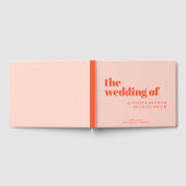 Minimalist Orange Pink Swash Wedding Gästebuch (Voll)