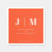 Minimalist Orange Pink Wedding Serviette (Vorderseite)
