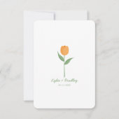 Minimalist Orange Tulip Einladung (Vorderseite)