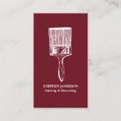 Minimalist Painter & Decorator Red White Visitenkarte (Vorderseite)