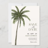 Minimalist palm tree wedding  save the date (Vorderseite)