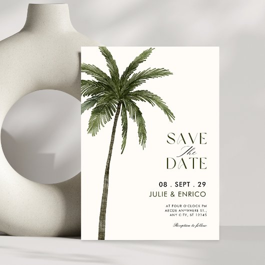 Minimalist palm tree wedding  save the date
