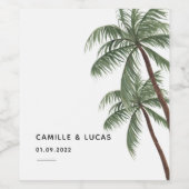 Minimalist Palm Trees Weinetikett (Einzelnes Label)