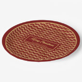 Minimalist Paper Plates Red Gold Christmas Decor Pappteller (Schrägansicht)