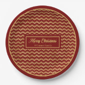 Minimalist Paper Plates Red Gold Christmas Decor Pappteller (Vorderseite)
