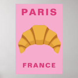 Minimalist Paris France Croissant French Bakery Poster