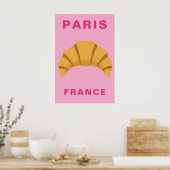 Minimalist Paris France Croissant French Bakery Poster (Küche)