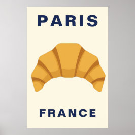 Minimalist Paris France Croissant French Bakery Poster