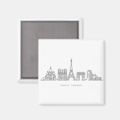 Minimalist Paris France Skyline Line Art Magnet (Vorderseite/Rückseite)