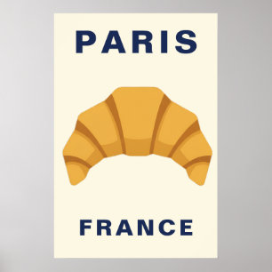 Minimalist Paris Frankreich Croissant Französische Poster