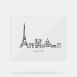Minimalist Paris Skyline Line Art Acrylschild
