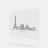 Minimalist Paris Skyline Line Art Acrylschild (Winkel)