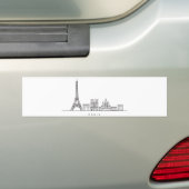 Minimalist Paris Skyline Line Art Autoaufkleber (Auf Auto)