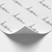 Minimalist Paris Skyline Line Art Geschenkpapier (Ecke)