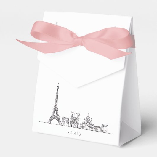 Minimalist Paris Skyline Line Art Geschenkschachtel (Vorderseite)