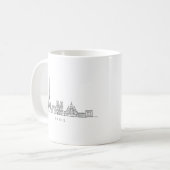 Minimalist Paris Skyline Line Art Kaffeetasse (Vorderseite Links)