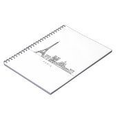 Minimalist Paris Skyline Line Art Notizblock (Linke Seite)