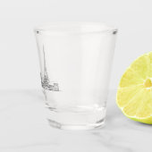 Minimalist Paris Skyline Line Art Schnapsglas (Rechts)