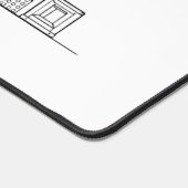 Minimalist Paris Skyline Line Art Schreibtischunterlage (Ecke)