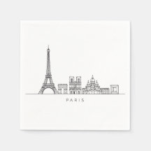 Minimalist Paris Skyline Line Art