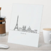 Minimalist Paris Skyline Line Art Sockelschild (In Situ)