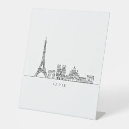 Minimalist Paris Skyline Line Art Sockelschild