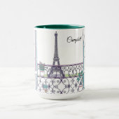 Minimalist Paris Window View Personalized Coffee Tasse (Zentrum)