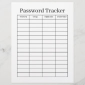 Minimalist Password Tracker  Flyer (Vorne)