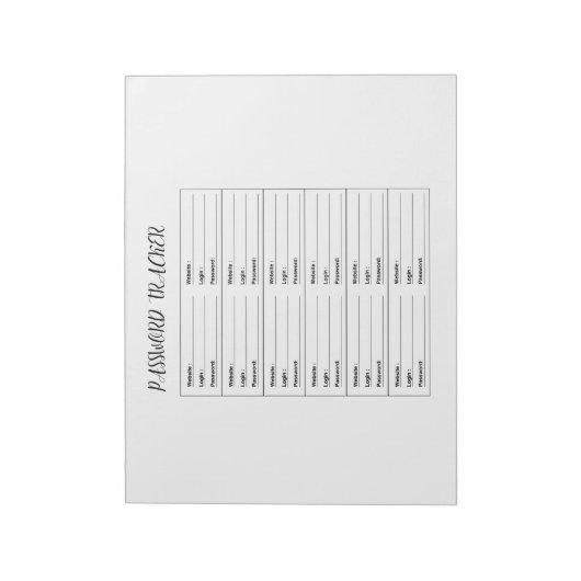 Minimalist Password Tracker Logbook Notizblock (Rotiert)