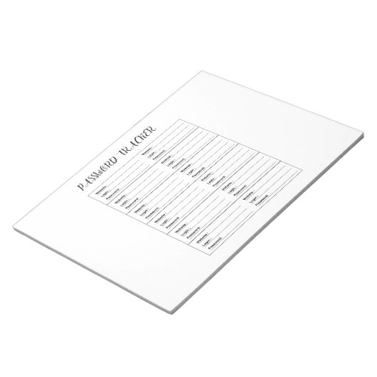 Minimalist Password Tracker Logbook Notizblock (angewinkelt)