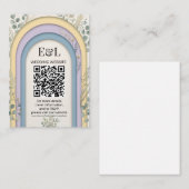 Minimalist Pastel Arch Botanical QR Code Wedding Begleitkarte (Vorne/Hinten)