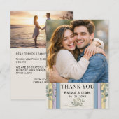 Minimalist Pastel Arch Botanical Wedding Dankeskarte (Vorne/Hinten)