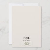 Minimalist Pastel Arch Frame Botanical Wedding Einladung (Rückseite)