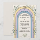 Minimalist Pastel Arch Frame Botanical Wedding Einladung (Vorne/Hinten)