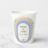 Minimalist Pastel Arch Frame Botanical Wedding Pappbecher (Vorderseite)