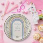Minimalist Pastel Arch Frame Botanical Wedding Pappteller (Party)