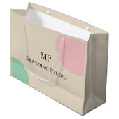 Minimalist Pastel Branding Design Große Geschenktüte (Vorderseite Schrägansicht)