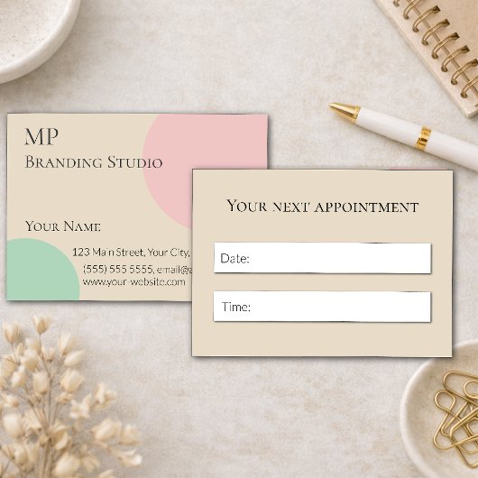 Minimalist Pastel Branding Design Terminkarte