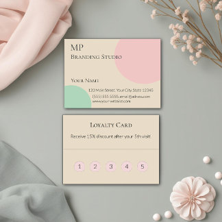 Minimalist Pastel Branding Design Treuekarte