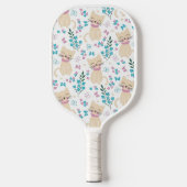 Minimalist Pastel Cat and Butterfly Garden Pickleball Schläger (Vorderseite)