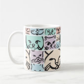 Minimalist Pastel Cat Faces Kaffeetasse (Links)