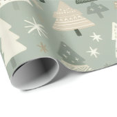Minimalist Pastel Christmas Tree Holiday Geschenkpapier (Rolleneckpunkt)
