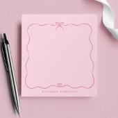 Minimalist Pastel Cute Bow Monogram Name Notizblock