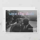 Minimalist Pastel Gradient Overlay Wedding Trendy Save The Date (Vorderseite)