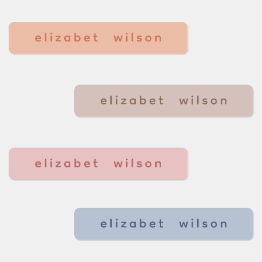 Minimalist Pastel Personalized Name Tag Etiketten (Gruppe)